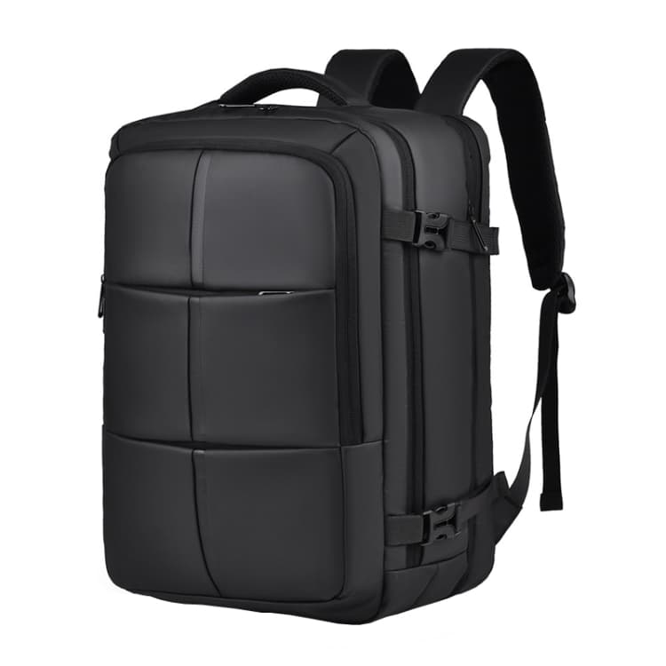 WEIXIER B724 Business Large Capacity Double-Shoulder Commuter Computer Bag Expandable Travel Backpack(Black) - Immagine 1