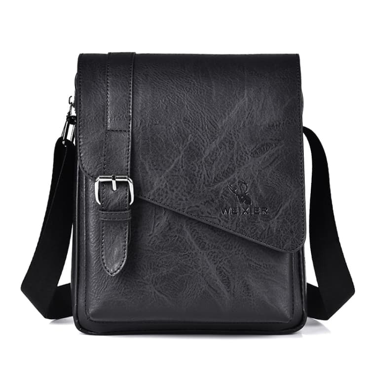 WEIXIER D266 Retro Crossbody Large Capacity Messenger Bag Shoulder Bag Tot Backpack(Black) - Immagine 1