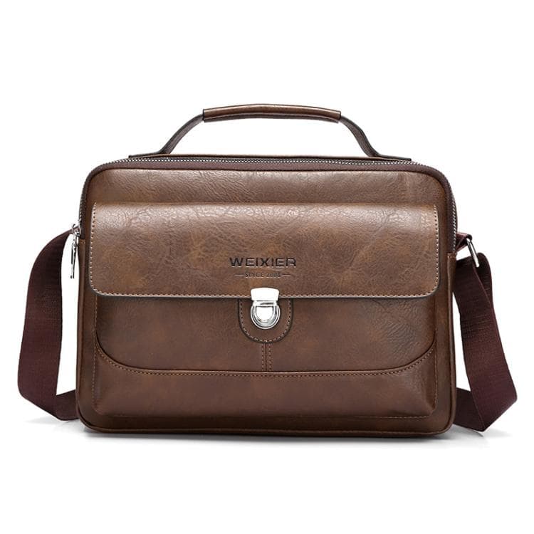 WEIXIER D828 Men Versatile Casual Shoulder Crossbody Bag Large-Capacity Shoulder Bag(Dark Brown) - Immagine 1