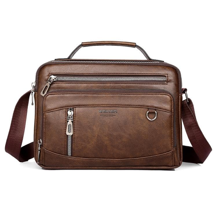 WEIXIER D845 Men Business Casual Commuting Bag Large-Capacity Handheld Crossbody Bag, Spec: Horizontal Dark Brown - Immagine 1