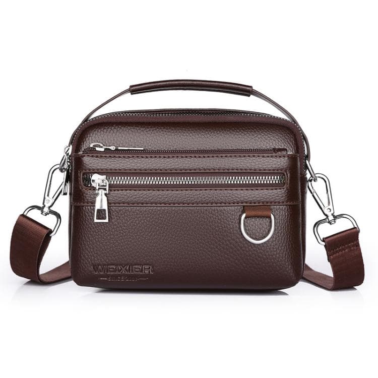 WEIXIER D892 Men Multi-Functional Waterproof Crossbody Bag Wear-Resistant Portable Shoulder Bag(Dark Brown) - Immagine 1