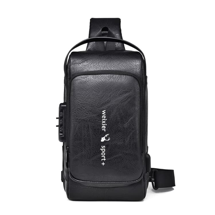 WEIXIER X318 Single Shoulder Crossbody Male Waterproof Anti-Theft Small Backpack(Black) - Immagine 1