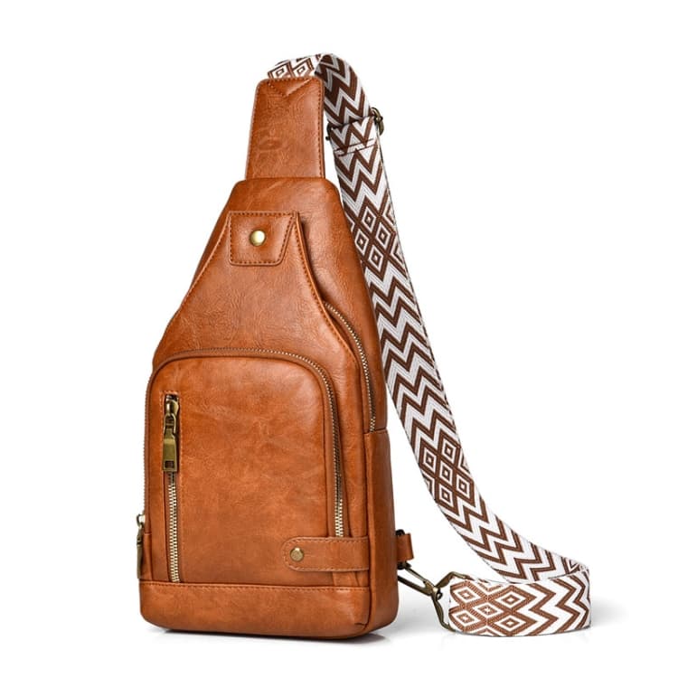 WEIXIER X326 Single Shoulder Crossbody Chest Bag Multifunctional Motorcycle Sports Backpack(Light Brown) - Immagine 1