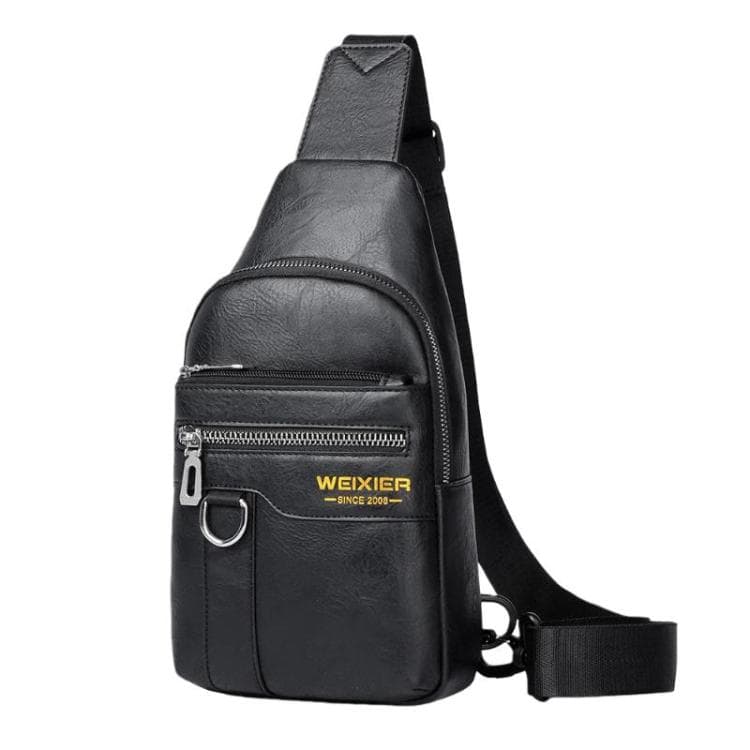 WEIXIER X463 Men Minimalist Chest Bag Lightweight Waterproof Crossbody Bag(Black) - Immagine 1