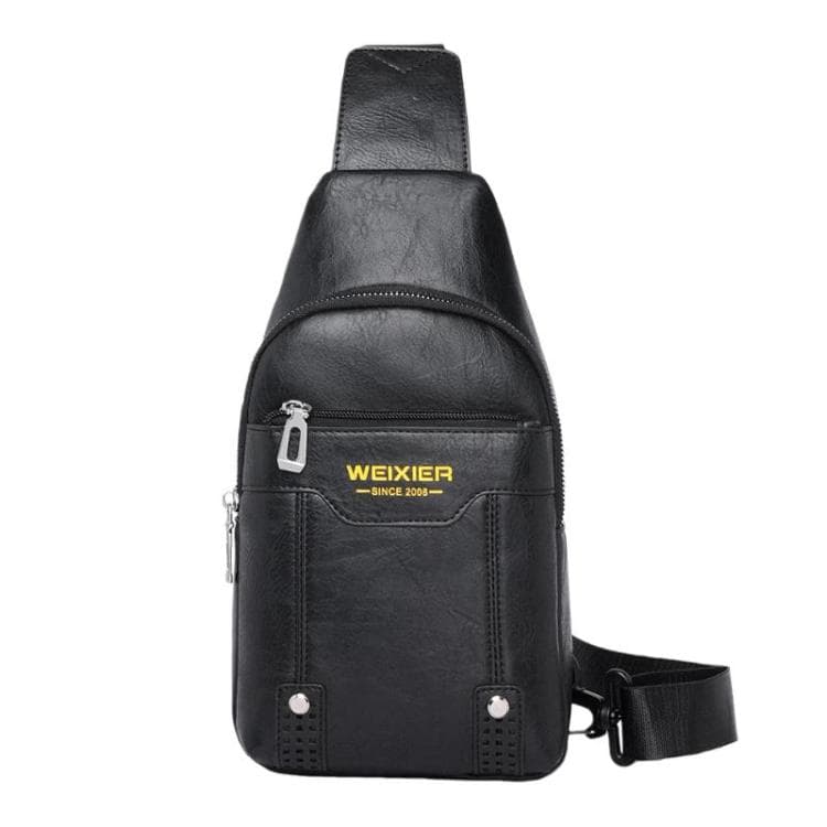 WEIXIER X466 Men Crossbody Chest Bag Casual Water-Resistant Lightweight Backpack(Black) - Immagine 1