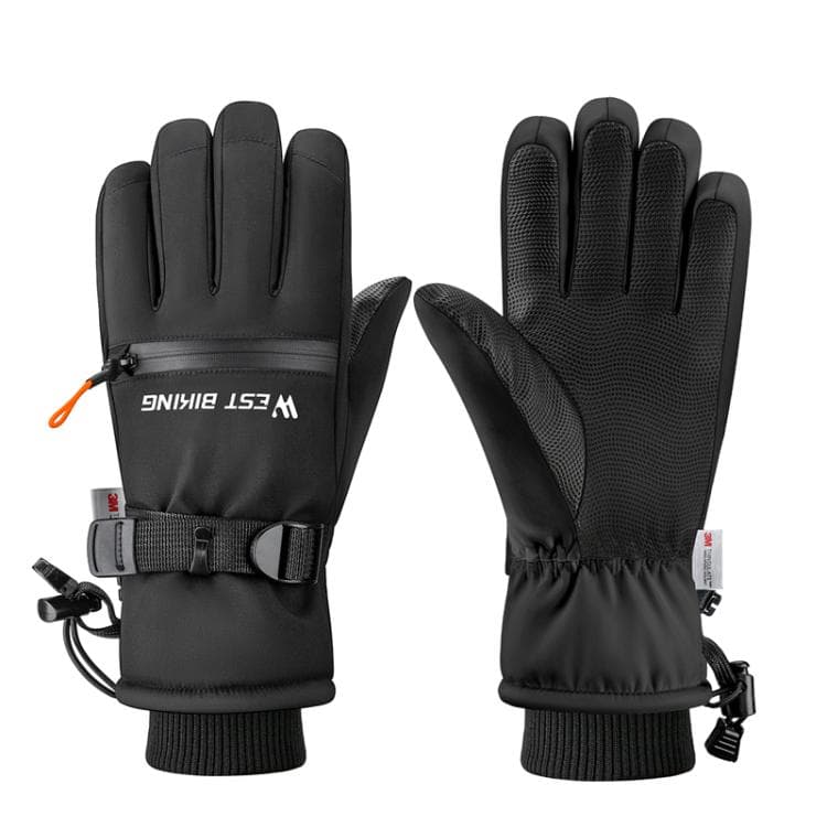 Guanti da sci WEST BIKING touchscreen, antivento e impermeabili, con palmo antiscivolo e tasca con cerniera per skipass