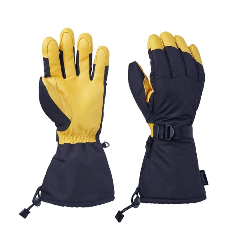 Guanti da sci invernali per uomo e donna, guanti da pala per sport all'aperto, stile: cinque dita giallo (XXL)