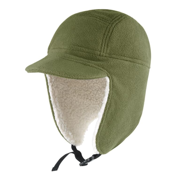 Winter Warm Windproof Hat Outdoor Protection Ears Thick Soft Eaves Duck Tongue Hat(Army Green) - Immagine 1