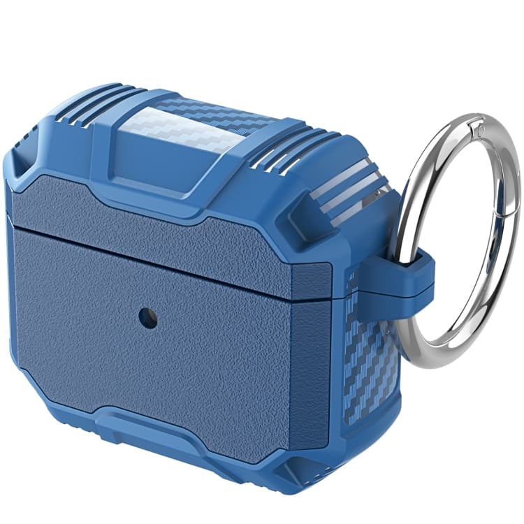 Custodia antiurto in TPU + PC con gancio per AirPods 3 (Blu navy) - Immagine 1