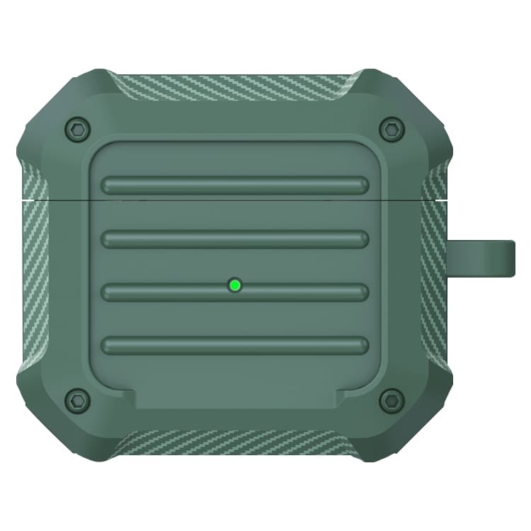 Custodia protettiva in TPU con fibra di carbonio antiurto per AirPods 3 (Verde) - Immagine 1