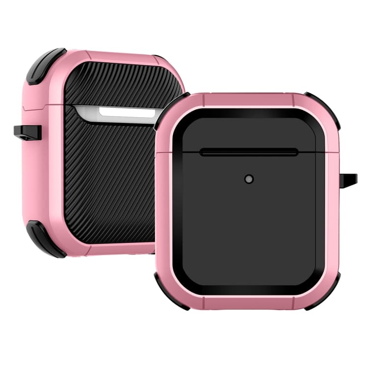 Custodia protettiva in TPU Mecha Thunder antiurto per auricolari wireless AirPods 1/2 (Rosa) - Immagine 1