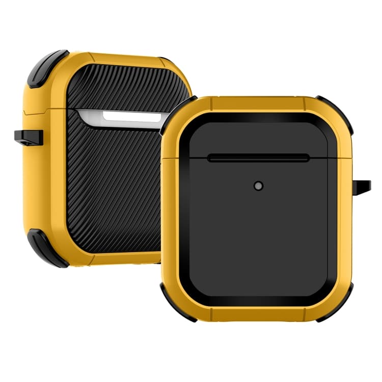 Custodia protettiva in TPU Mecha Thunder antiurto per auricolari wireless AirPods 1/2 (Giallo) - Immagine 1