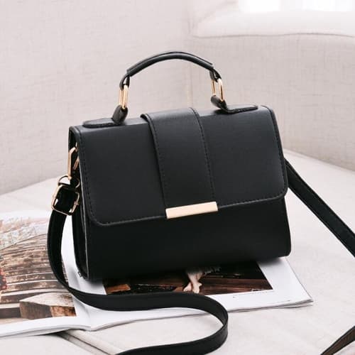Women Bag Leather Handbags PU Shoulder Bag Small Flap Crossbody Bags for Women Messenger Bags(Black) - Immagine 1