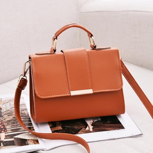 Women Bag Leather Handbags PU Shoulder Bag Small Flap Crossbody Bags for Women Messenger Bags(Brown) - Immagine 1