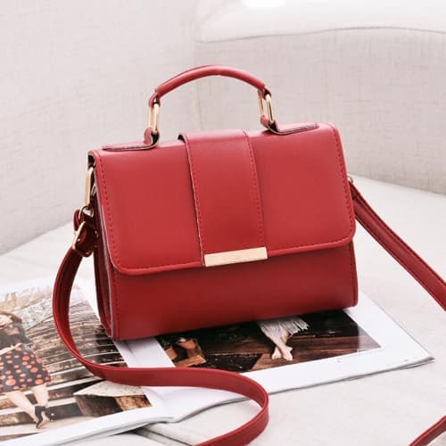 Women Bag Leather Handbags PU Shoulder Bag Small Flap Crossbody Bags for Women Messenger Bags(Red) - Immagine 1