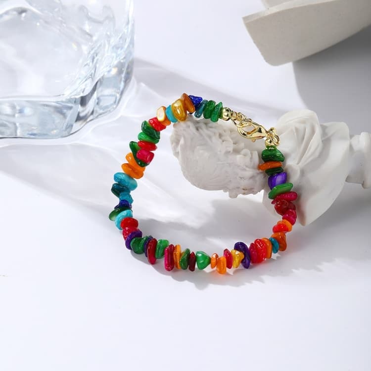 Bracciale e cavigliera in pietre naturali bohémien donna (S2211-11 Colorato) - Immagine 1
