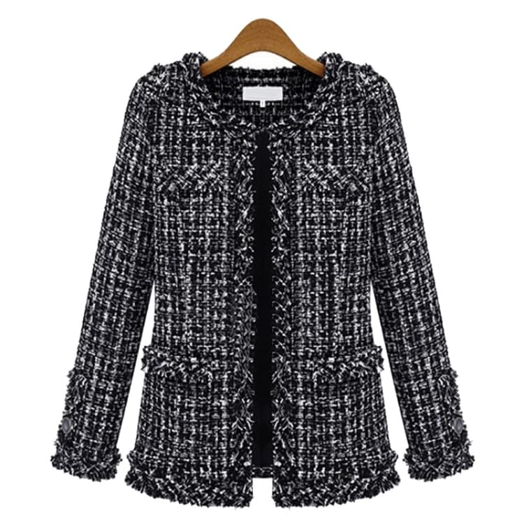 Women Plaid Slim Jacket Coat - Immagine 1