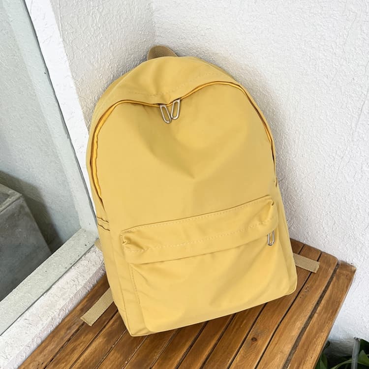 Women Solid Color Backpack Simple Travel Commuter Bag Satchel(Yellow) - Immagine 1