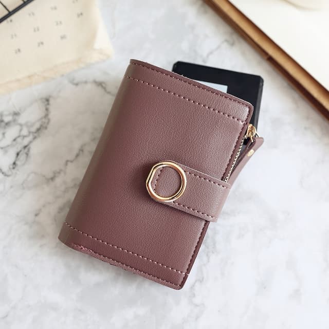 Women Wallets Small Fashion Leather Purse Ladies Card Bag For Female Purse Money Clip Wallet(Purple) - Immagine 1