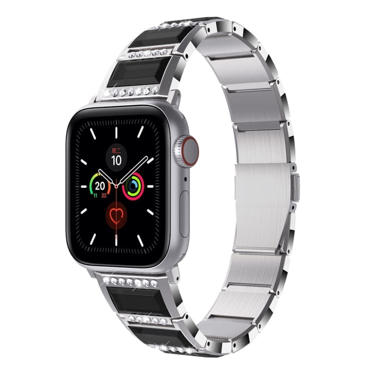 Cinturino per orologio in acciaio bicolore XingYao Series per Apple Watch Ultra 49mm e Watch Ultra 2 49mm / Series 9&8&7 45mm / SE 3&SE 2&6&SE&5&4 44mm / 3&2&1 42mm (Argento+Nero) - Immagine 1