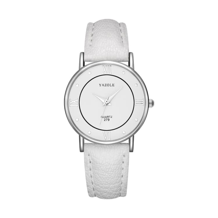 YAZOLE 279 Business Casual Analog Quartz Couple Watch(White Tray White Belt Small) - Immagine 1