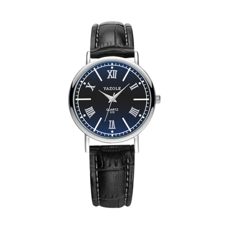 Orologio da donna YAZOLE 313 con quadrante a numeri romani e cinturino nero (vassoio nero, cinturino nero) - Immagine 1