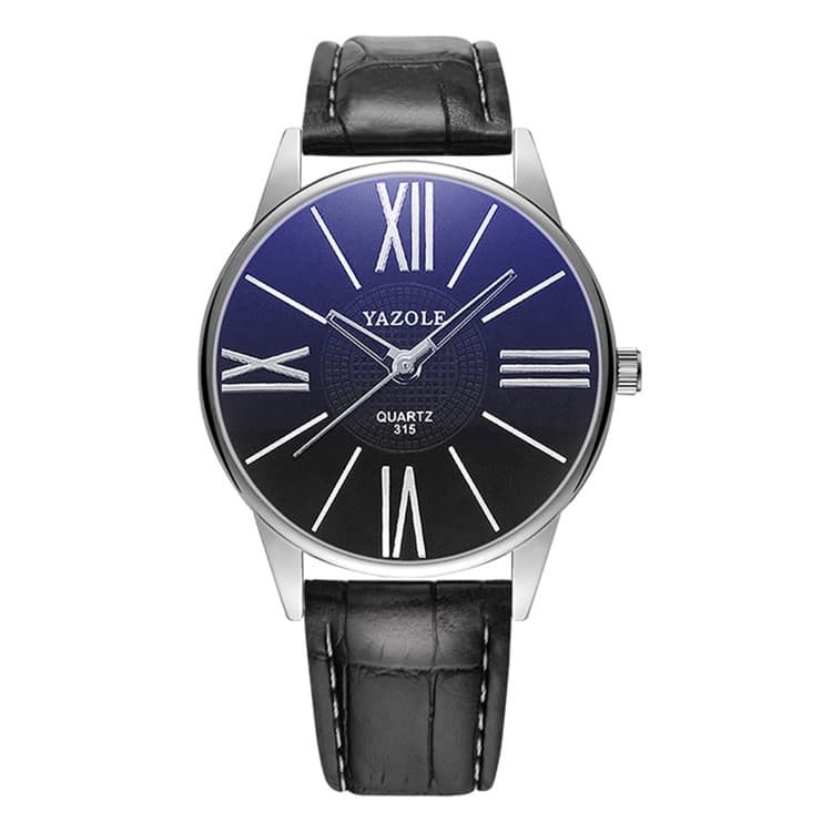 YAZOLE 315 Simple Large Dial Waterproof Sports Quartz Watch(Black+Black) - Immagine 1