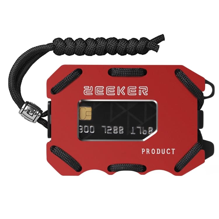 ZEEKER Metal Card Holder RFID Multifunctional EDC Wallet Large Capacity Minimalist Card Holder With Bottle Opener Function, Colour: Red - Immagine 1