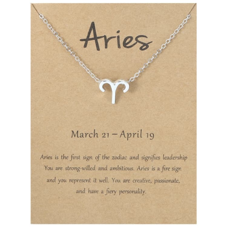 Collana corta in lega elettroplaccata con segni zodiacali, stile: Toro Argento - Immagine 1