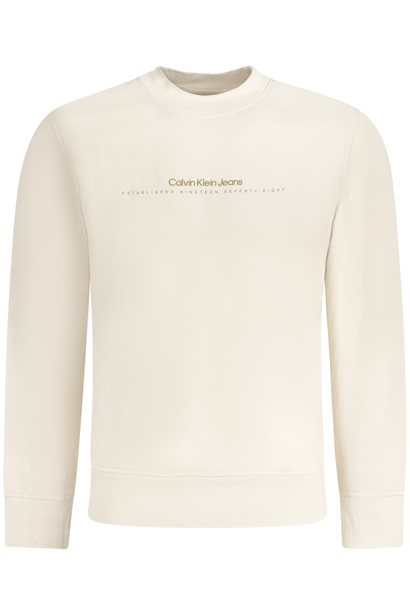 CALVIN KLEIN FELPA SENZA ZIP UOMO BEIGE - Immagine principale