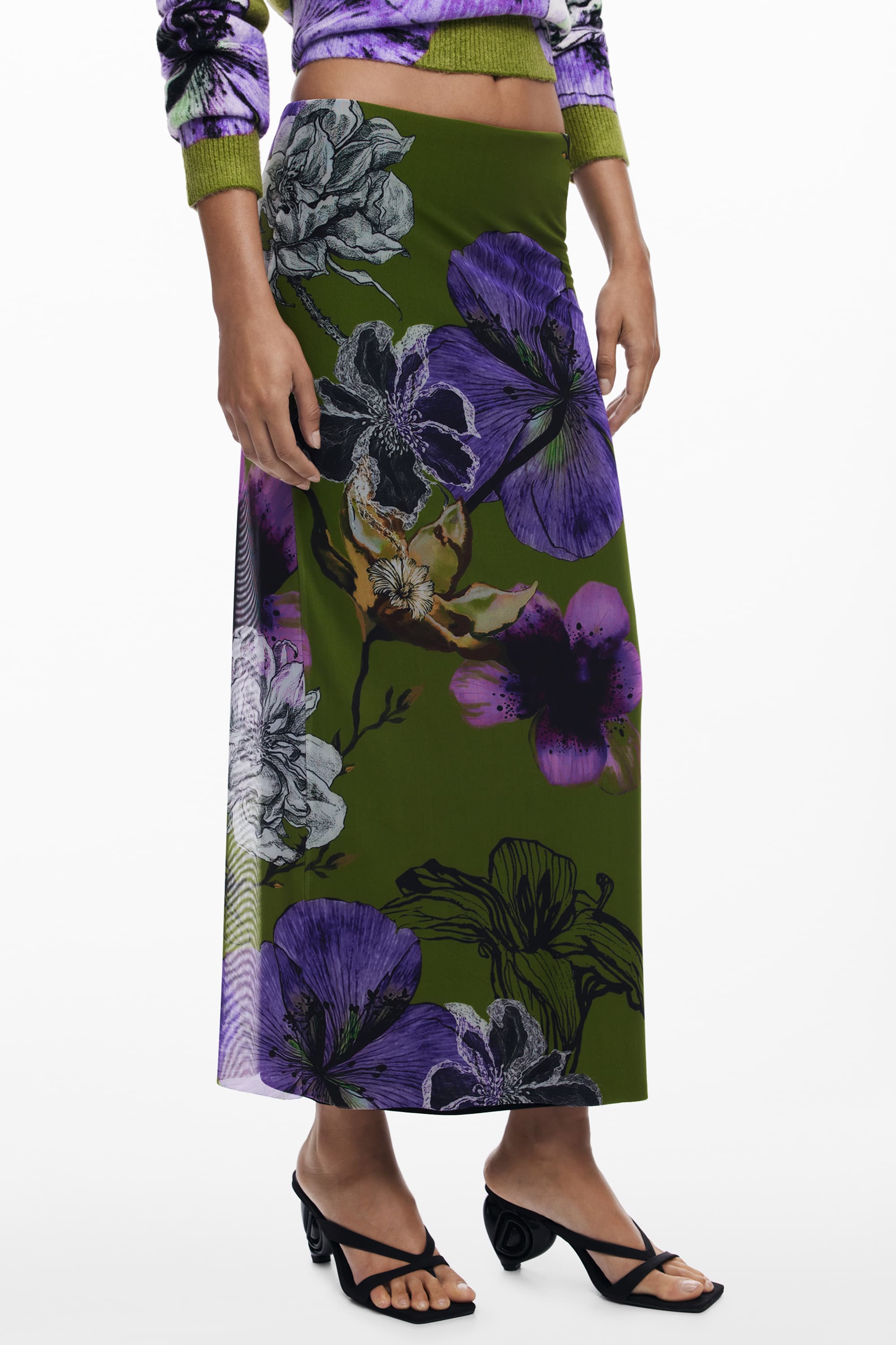 DESIGUAL GONNA LUNGA DONNA VERDE - Immagine principale