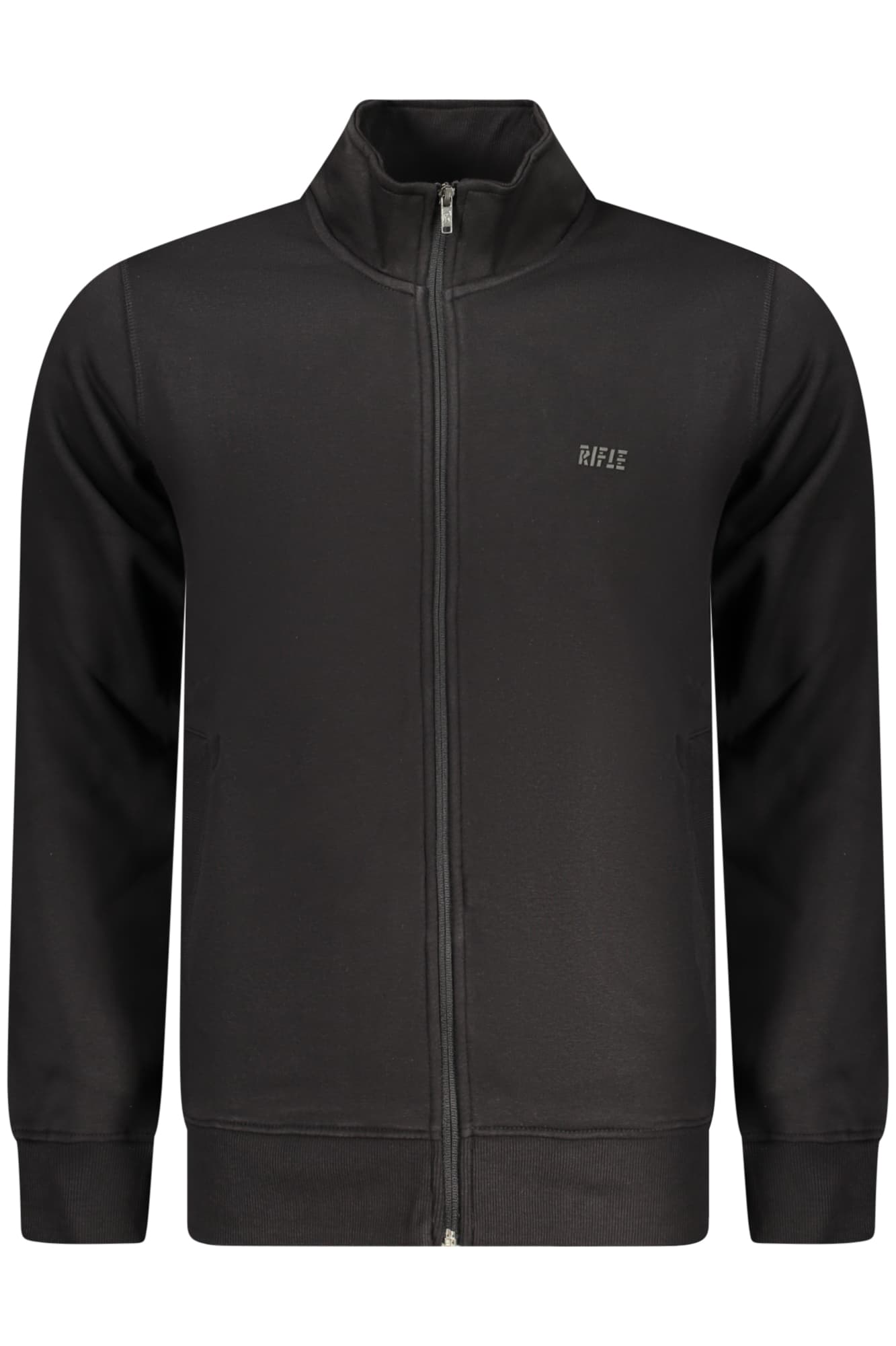 RIFLE FELPA CON ZIP UOMO NERO - Immagine principale