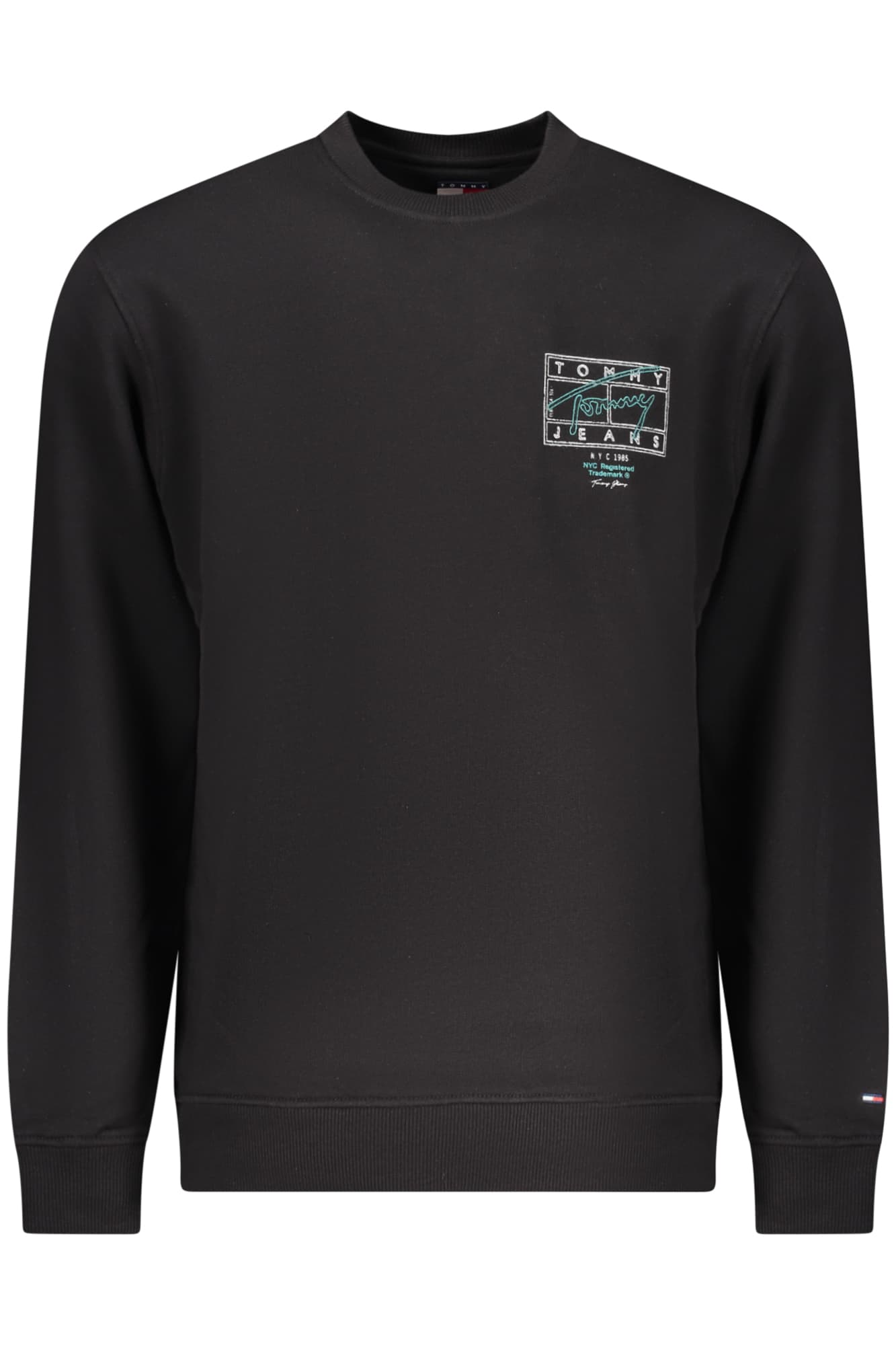 TOMMY HILFIGER FELPA SENZA ZIP UOMO NERO - Immagine principale