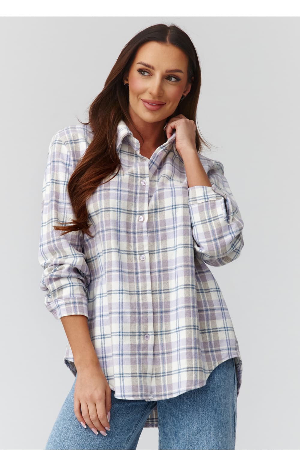 Camicia a manica lunga model 224092 Makadamia
