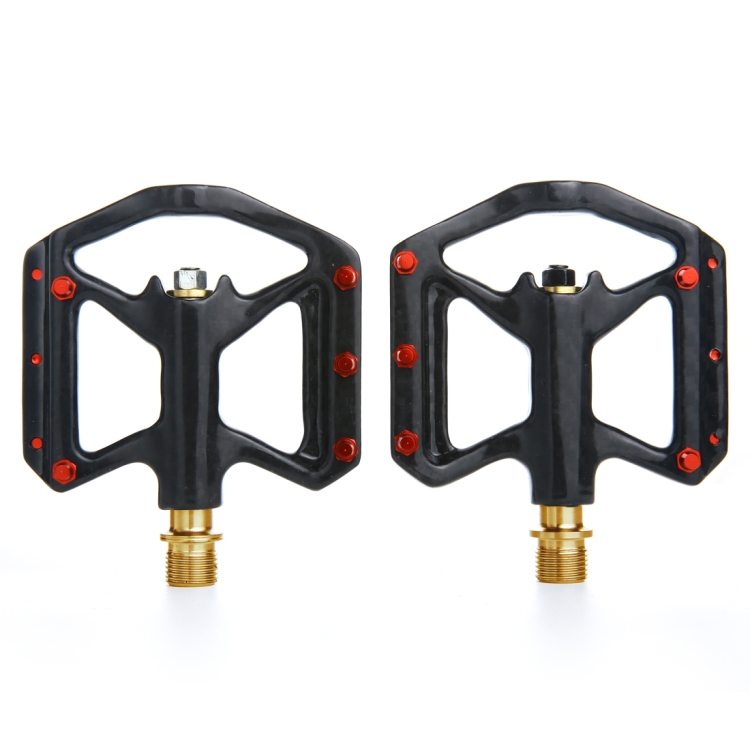 1 Pair B251C Road Bike Carbon Fiber + Titanium Axle Pedals (Black)
