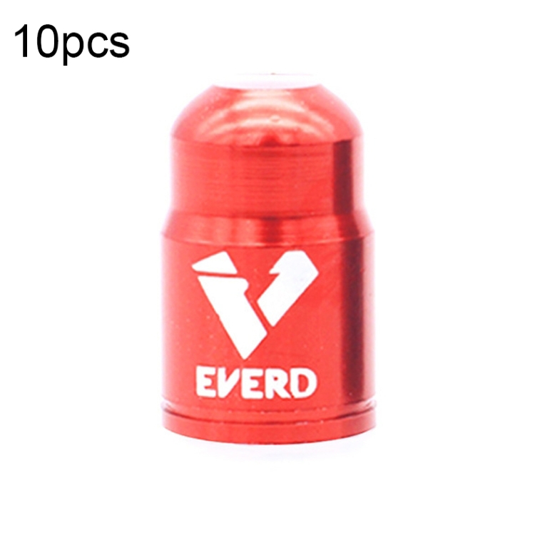 10 PCS EVERD ZH419 Mountain Road Bike Aluminum Alloy Air Mouth Cap Car Tire Dust Door Cover, Colour: Schrader (Red)