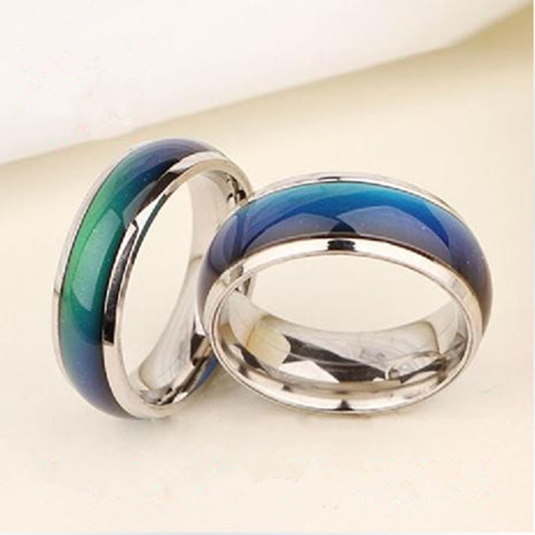 10 PCS Fine Jewelry Mood Ring Color Change Emotion Feeling Mood Ring Changeable Band Temperature Ring, Ring Size:19mm