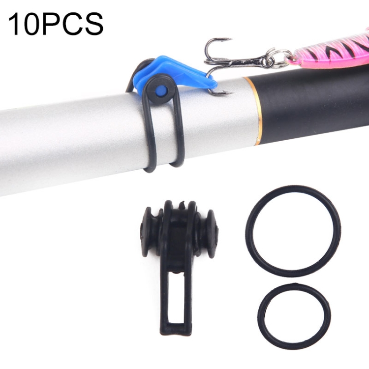 10 PCS/Bag Plastic Fishing Hook Keeper for Fishing Rod Pole Fishing Lures Bait Safety Holder Fishing Tackle(Black)