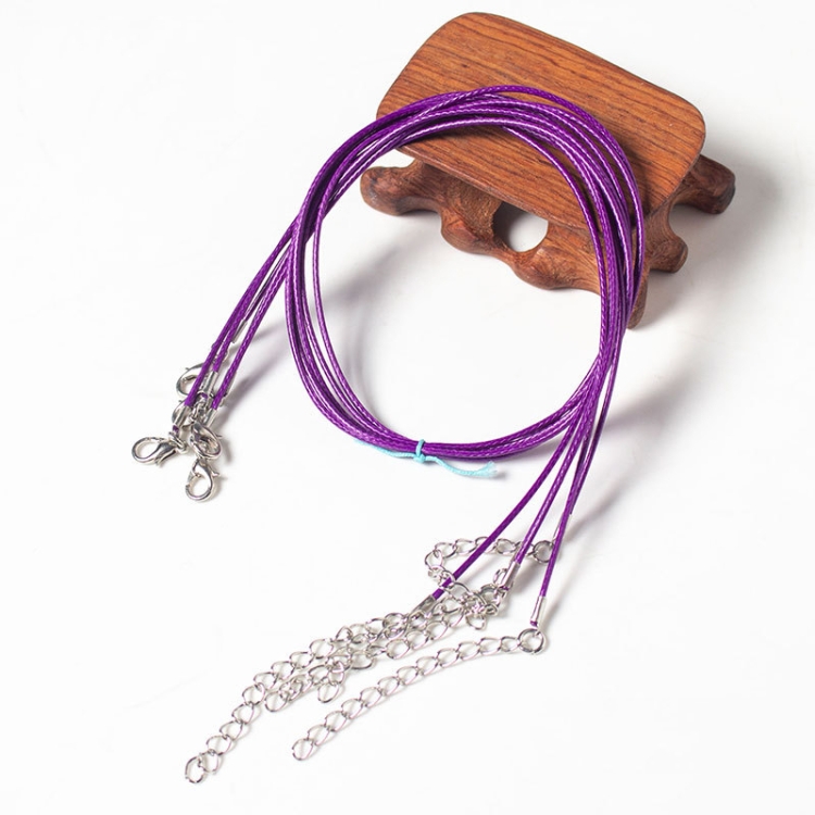 100 PCS Crystal Pendant Necklace Rope Jewelry Lanyard(Deep Purple)