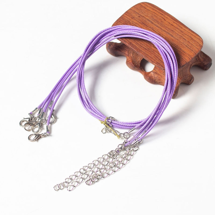 100 PCS Crystal Pendant Necklace Rope Jewelry Lanyard(Light Purple)