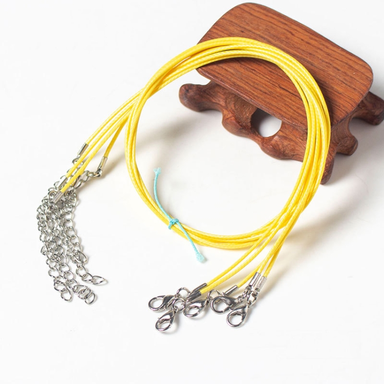 100 PCS Crystal Pendant Necklace Rope Jewelry Lanyard(Light Yellow)
