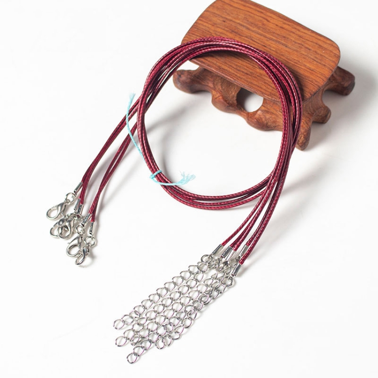 100 PCS Crystal Pendant Necklace Rope Jewelry Lanyard(Red Wine)