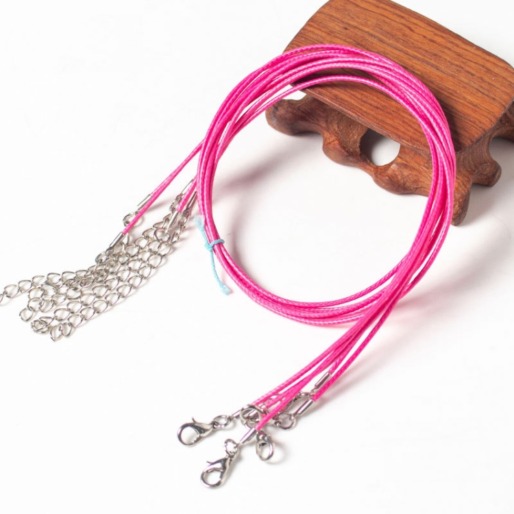 100 PCS Crystal Pendant Necklace Rope Jewelry Lanyard(Rose Red)