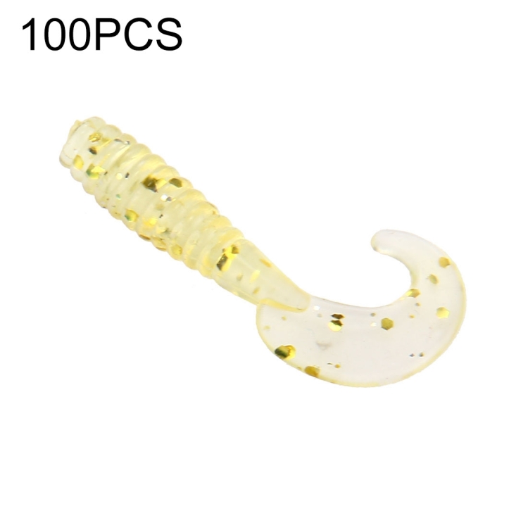 100 PCS Sequins Long Tail Maggots Shape Fishing Lures Artificial Fishing Bait, Length: 3.5cm