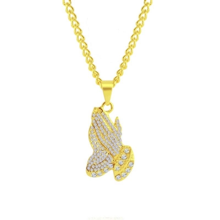1010401301 Prayer Exaggerated Hip Hop Style Necklace Collarbone Chains