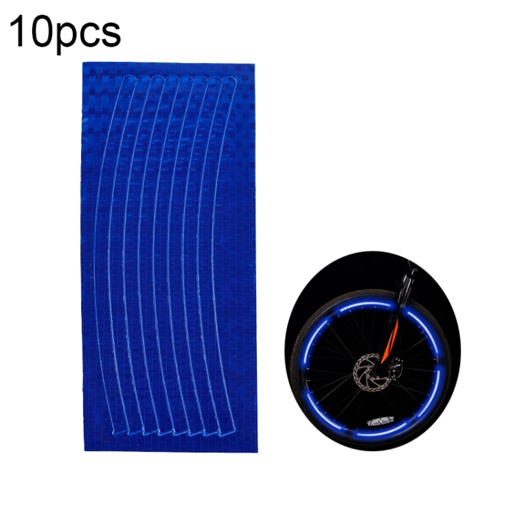 10pcs Reflective Stickers For Bicycle Rims Riding Equipment Accessories(Blue)