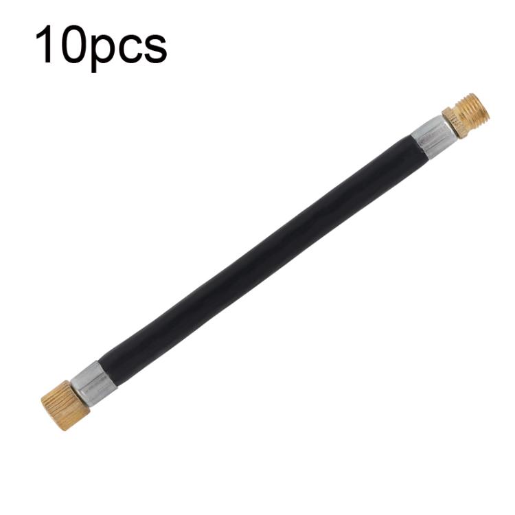10pcs US Mouth Bicycle Pump Extension Rubber Hose, Color: Black 12cm