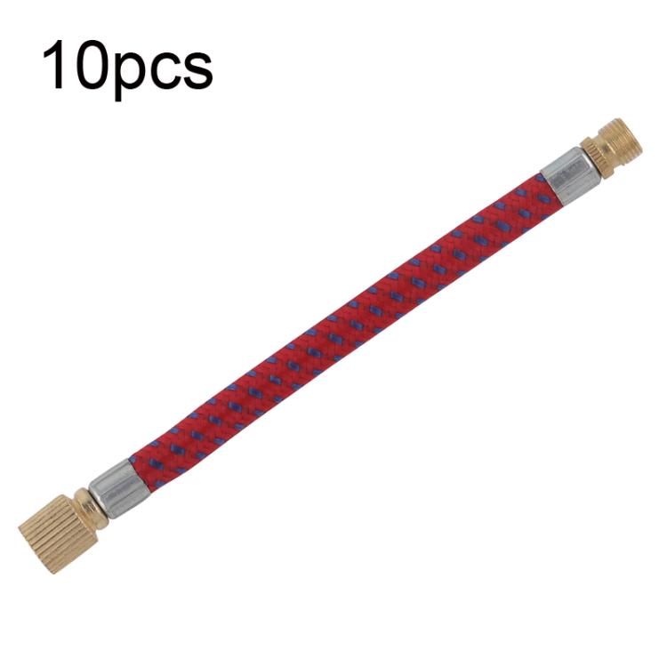 10pcs US Mouth Bicycle Pump Extension Rubber Hose, Color: Red 12.5cm