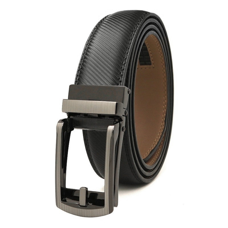 110cm Second Layer Cowhide Men Business Belt Automatic Buckle Belt(Rough Pattern)