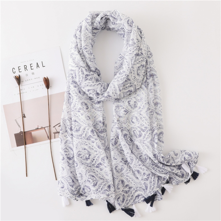 180 X 85cm Women Cotton And Linen Scarf Retro Splicing Bohemian Printed Silk Shawl SL2004-052